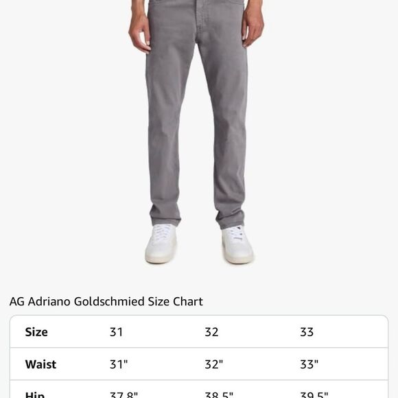 AG Adriano Goldschmied Gray The Protege Straight Leg Jeans Size 32x34 - Picture 10 of 13